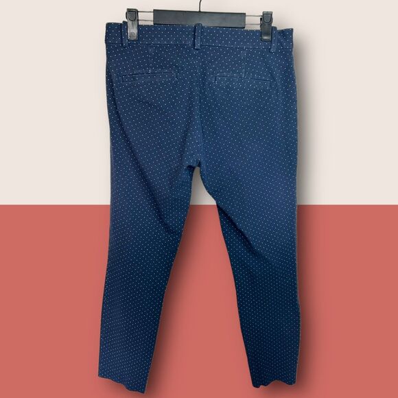 🔵 6R GAP NAVY POLKA DOT SKINNY ANKLE PANTS STRETCHY - Picture 3 of 5